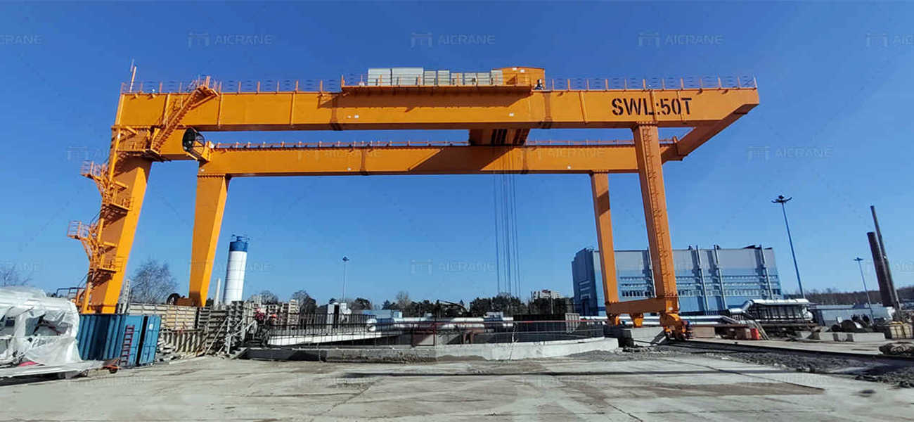 50 Ton Rail Mounted Gantry Crane For Tunnel Construction